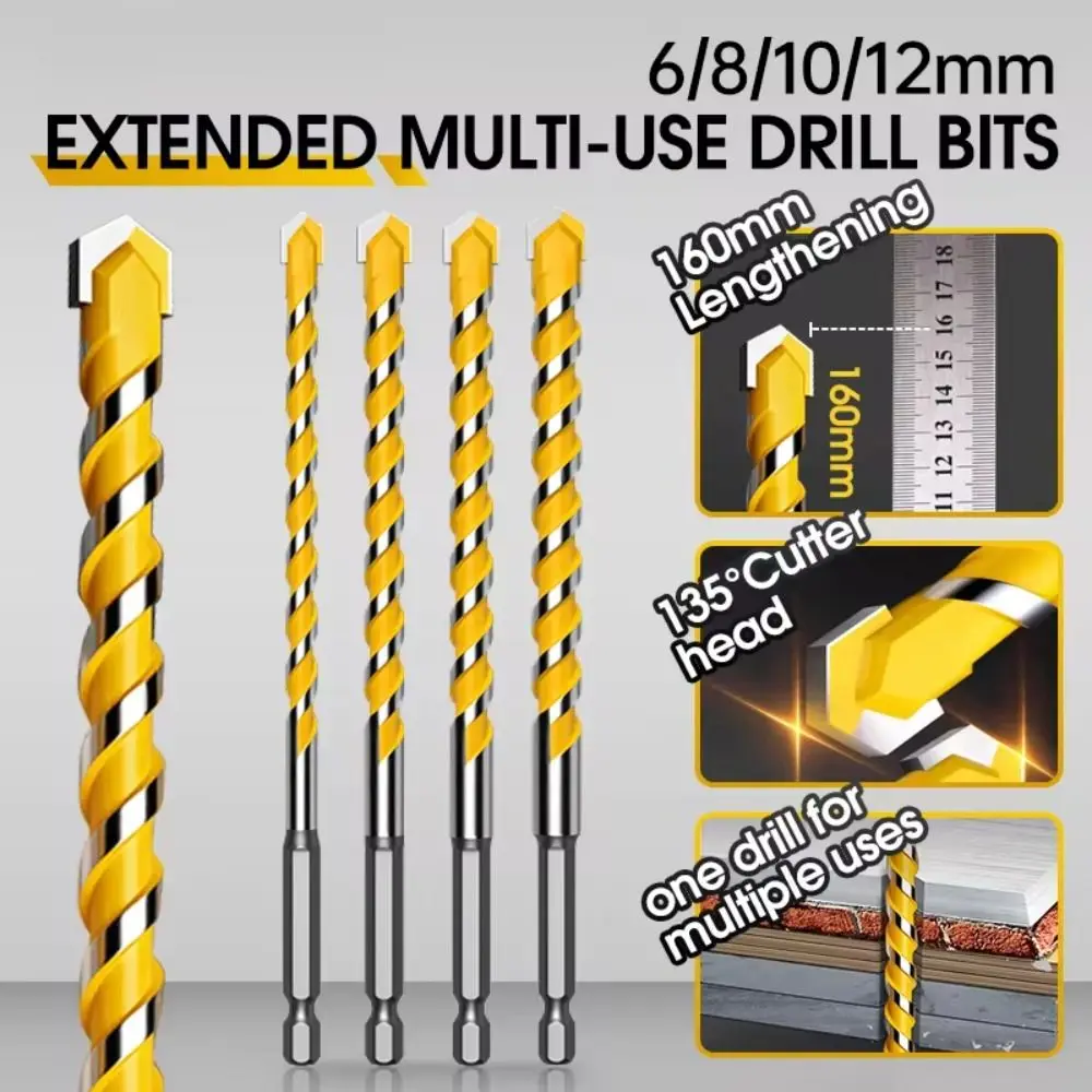 

5PCS Portable 1/4" Hex Shank Twist Drill Bit Multi-function High Quality Tungsten Carbide Drill Bit Durable Spiral Hole Opener