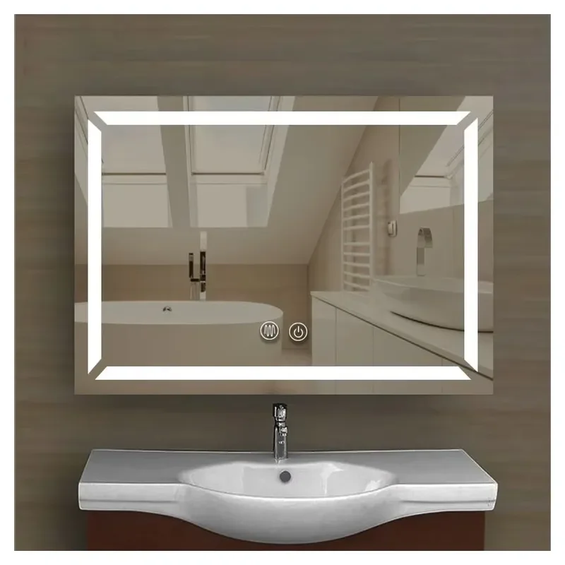 USB rechargeable LED vanity mirror 5x magnification, anti-fog bathroom mirror