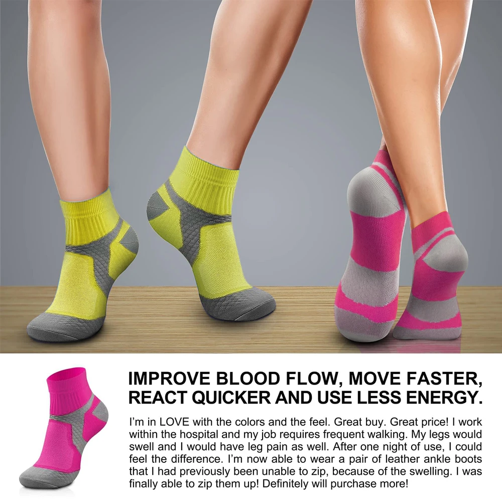 1Pair Compression Socks for Women & Men Circulation 15-20 mmHg is Best for Athletic Running Cycling Nurse Daily Wear