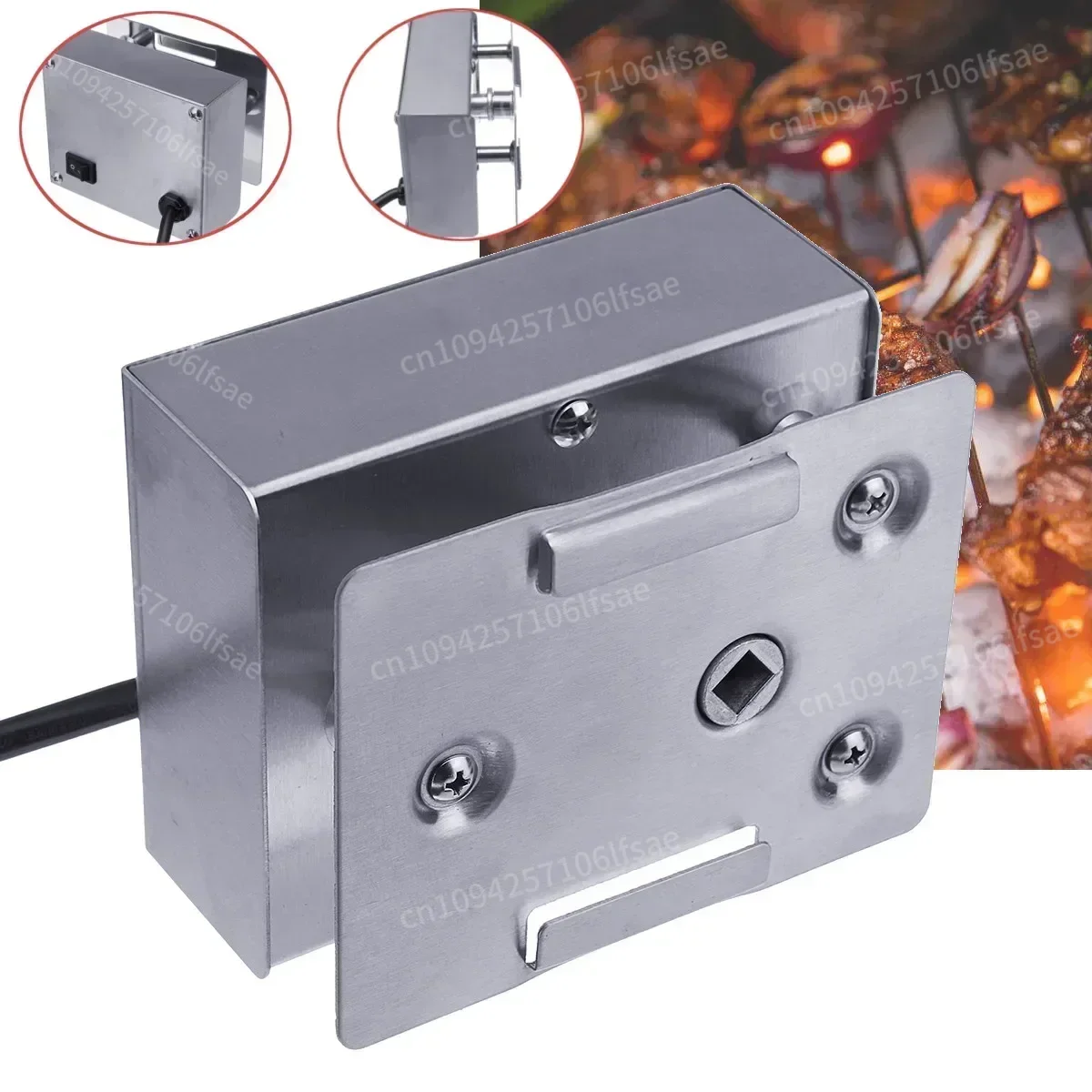 

Stainless Steel BBQ Motor Electric Barbecue Rotisserie Motor AC220-240V Grill Motor Kitchen Appliance Parts FD801A-8