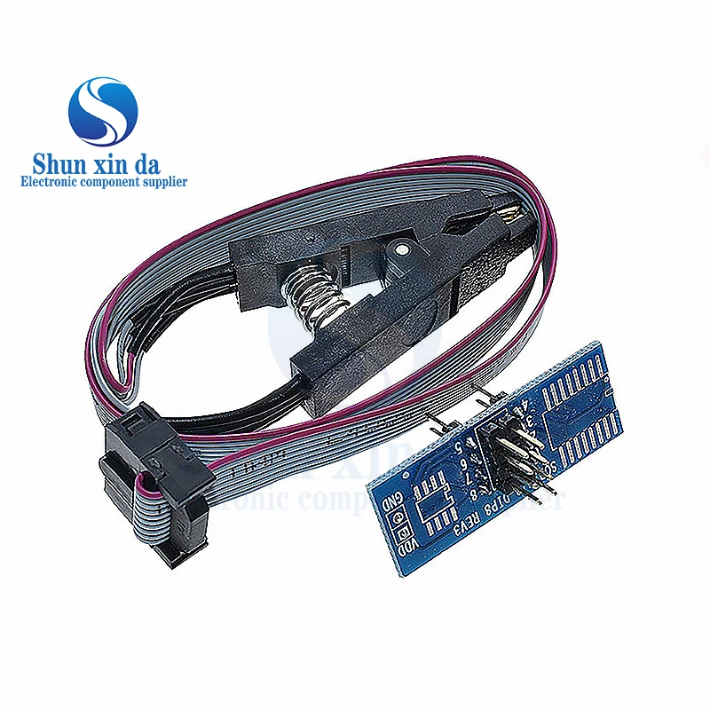 CH341A 24 25 Seri EEPROM Flash BIOS USB Programmer Modul + SOIC8 SOP8 Klip Tes untuk EEPROM 93CXX / 25CXX / 24CXX