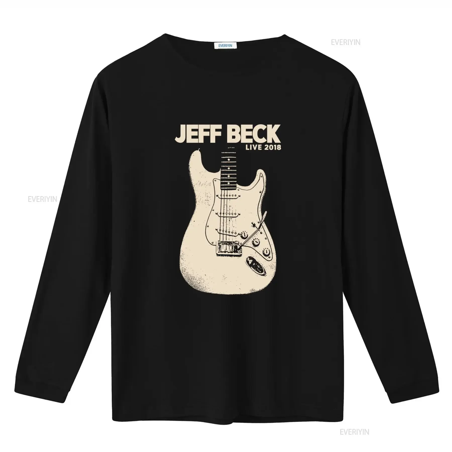 Jeff Beck Live 2018 Rock Guitar Print T Shirt Medium Size Black for English Yardbirds Fans vintage Washed Versatile streetwear
