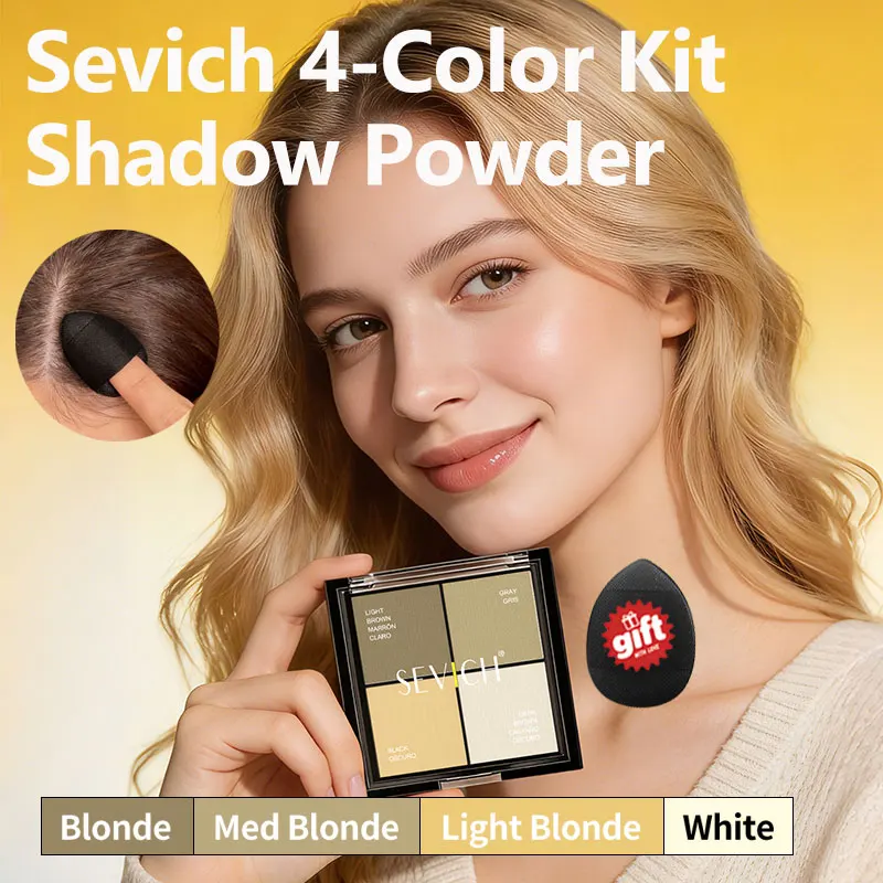Sevich 4 Color Hairline Shadow Powder Kit Hair Fluffy Powder Water Sweat Resistant Hair Loss Concealer Hair Line Powder Unisex