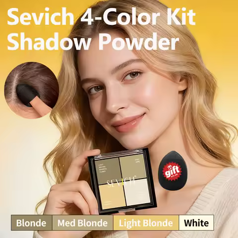 Sevich 4 Color Hairline Shadow Powder Kit Hair Fluffy Powder Water Sweat Resistant Hair Loss Concealer Hair Line Powder Unisex