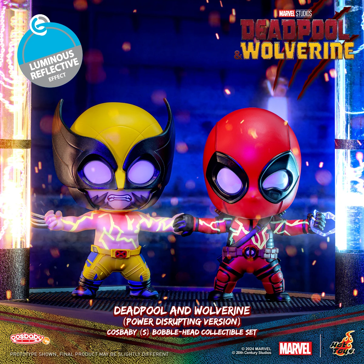 OFFICIAL Hot Toys Deadpool & Wolverine Power Disrupting Version Cosbaby Bobble-Head Collectible Set Figure Christmas Gifts