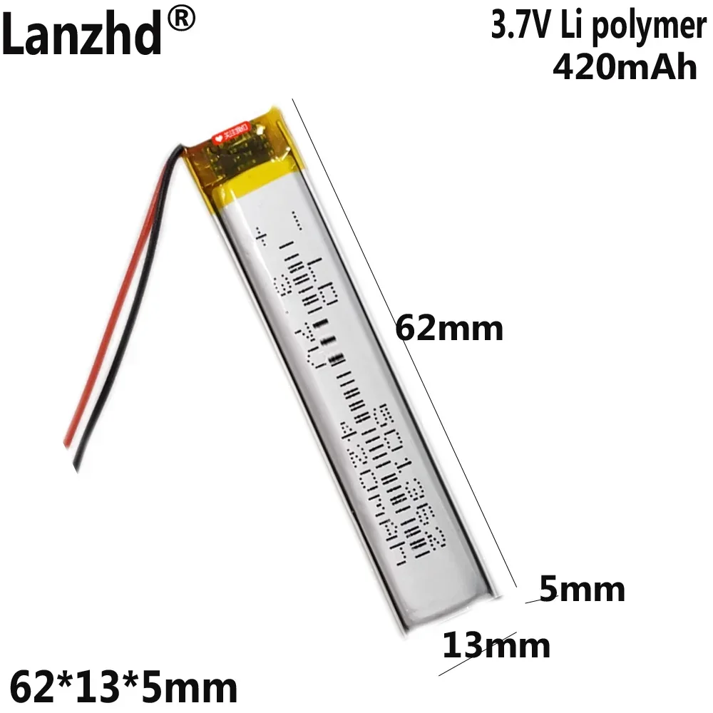 

501362 polymer li battery 3.7V 420mAh For wireless Bluetooth headset point reading pen laser pen lithium battery with protectiv