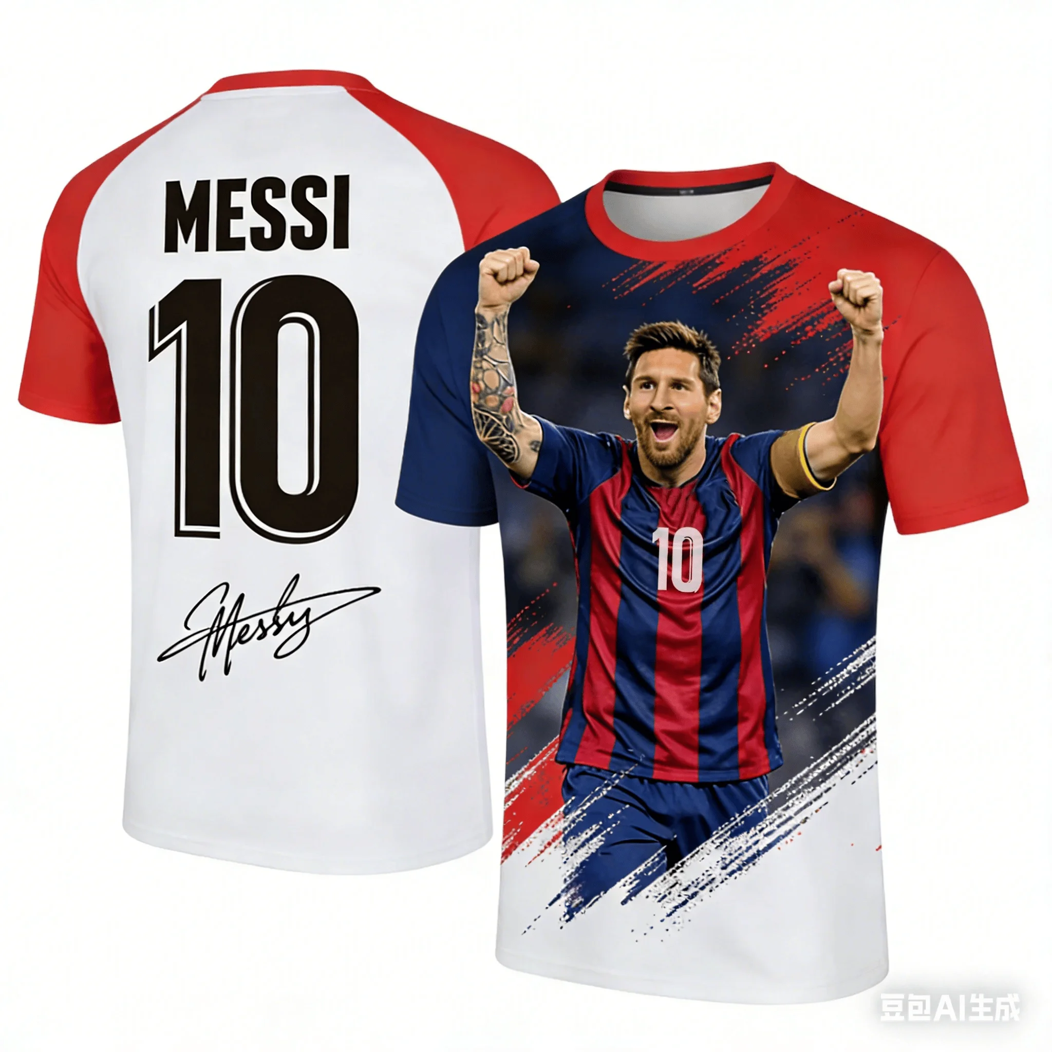 Adult and Children 3D Printed Support Sports Casual T-shirt, Messi Iconic Scene Die-hard Fan Certification!