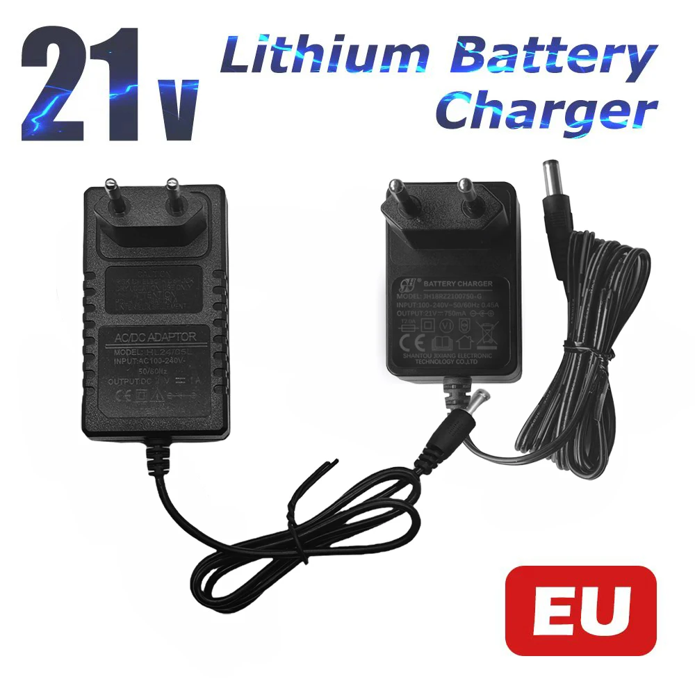 Lithium Battery Charger 21v 1A for 18v Electric Drill Intelligent Power Adapter EU US Plug Transformer