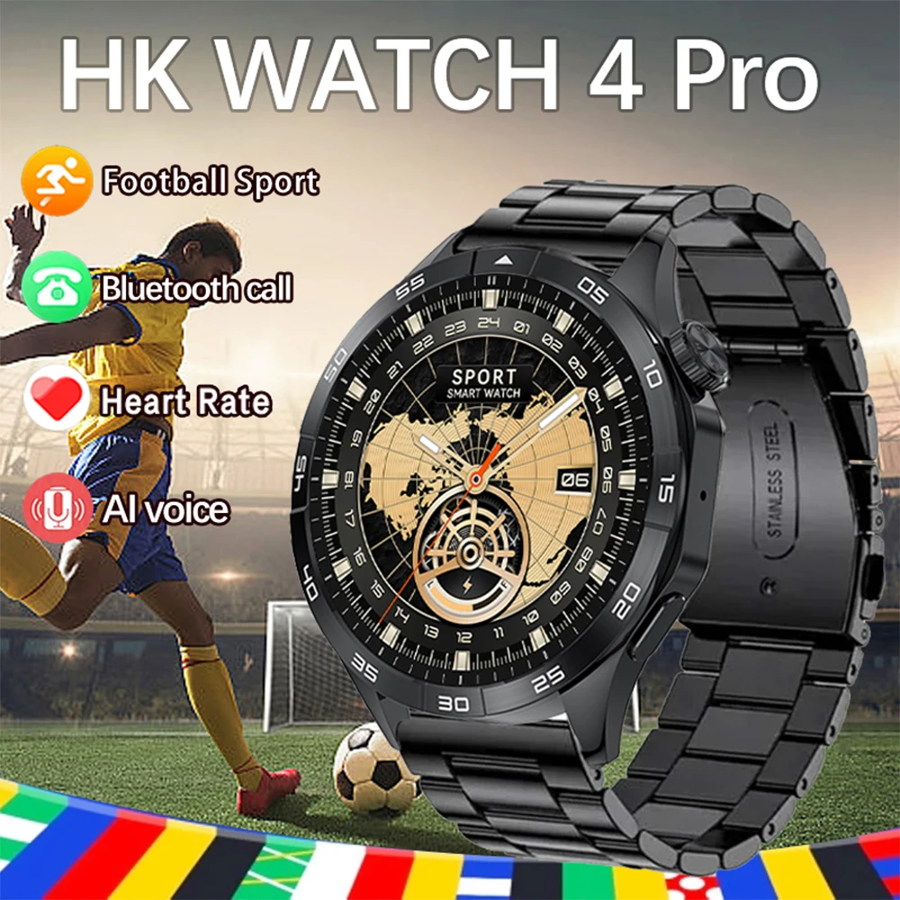 2024 New Original for Watch 4 Pro Smart Watch Men 100+ Sports Mode Football AMOLED Screen Bluetooth Call smart watchs for Huawei