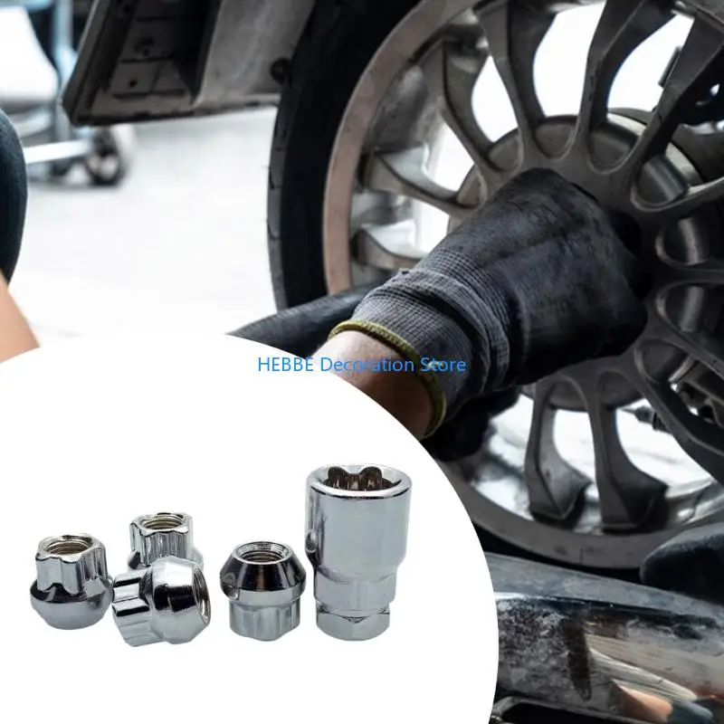 B0KC Car Locking Wheel M12x1.25 M12x1.5 Car Anti Theft Steel Wheel Lock Lug Tyre Locking Accessories