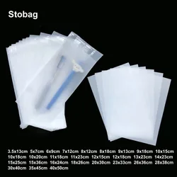 StoBag CPE Frosted Bag Blank Top Open Self Adhesive Sealed Clear Small Phone Case Package Electronic Product Storage Pouch Logo