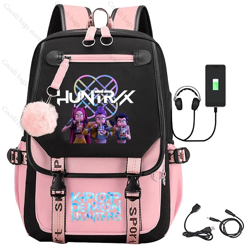 2025 KPop Demon Hunters Print Rugzak Schooltas met grote capaciteit Studententas Schoolrugzak Schoolrugzak voor meisjes