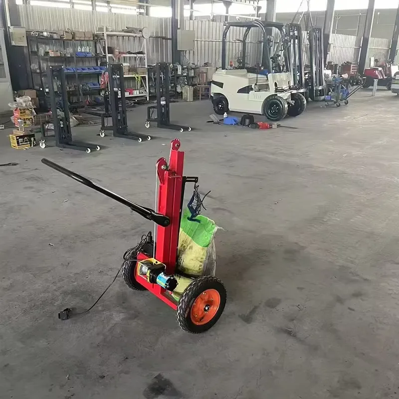 Portable New Steel Electric Lifting Trolley 12V 550W High Power with 1.7m Lifting Height and Crane Arm for Farm & Orchard Use