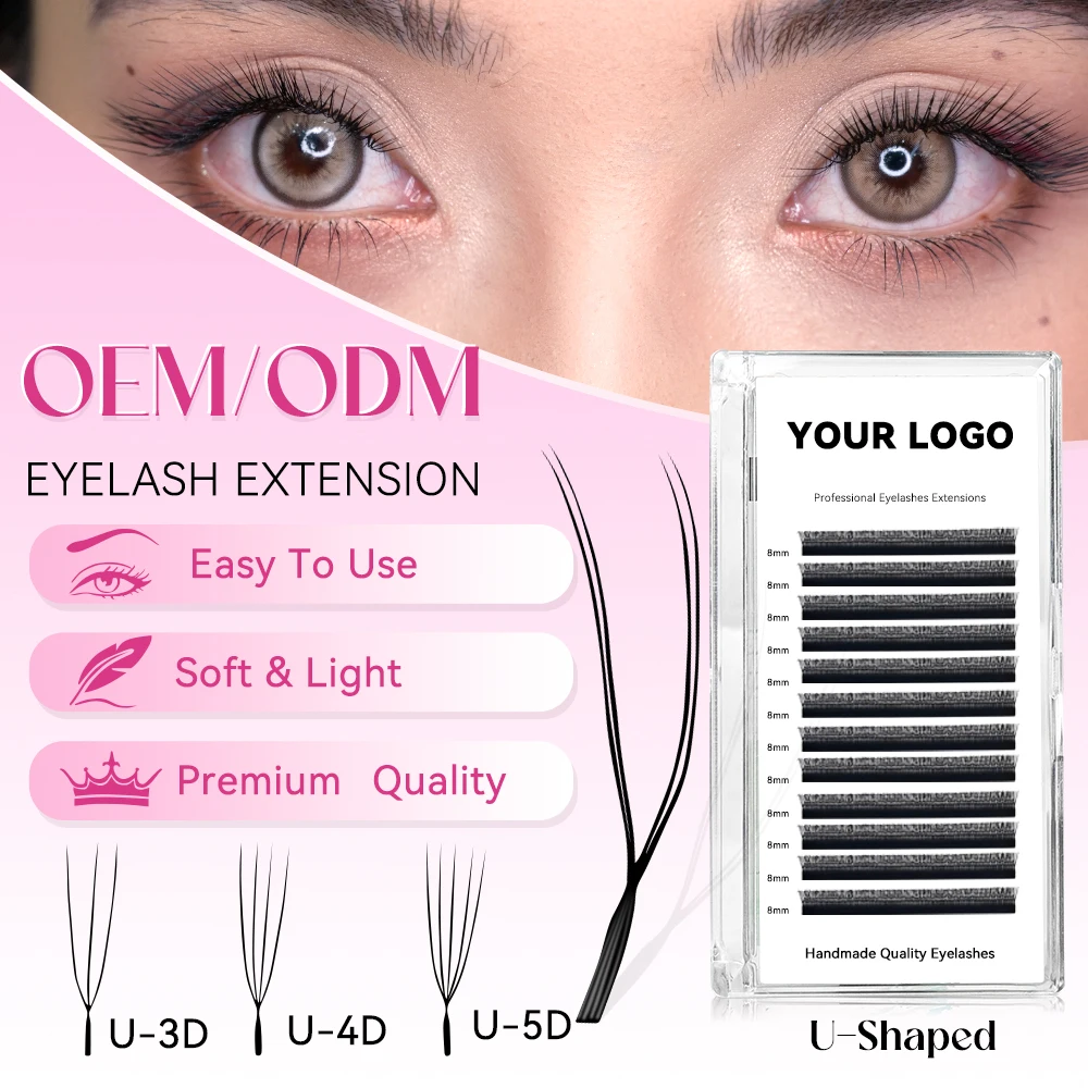 

Yelix U Shaped YY 3D 4D 5D Eyelash Extension Customized Lashes Private Label Premade Fan Lashes DIY Logo Eyelashes ODM & OEM