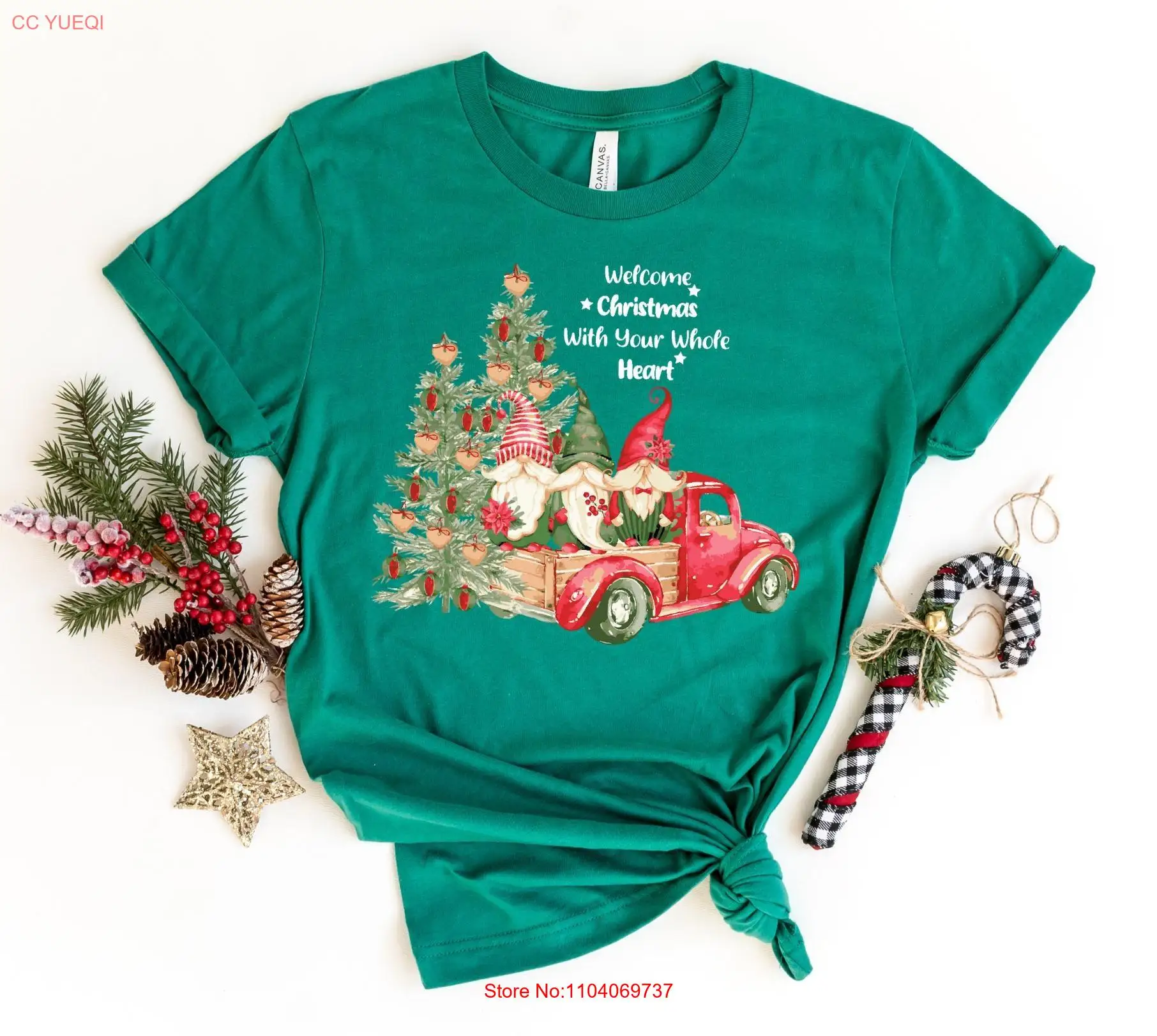 

Welcome Christmas With Your Whole HearT T Shirt Family All Hearts Come Home For Merry long or short sleeves