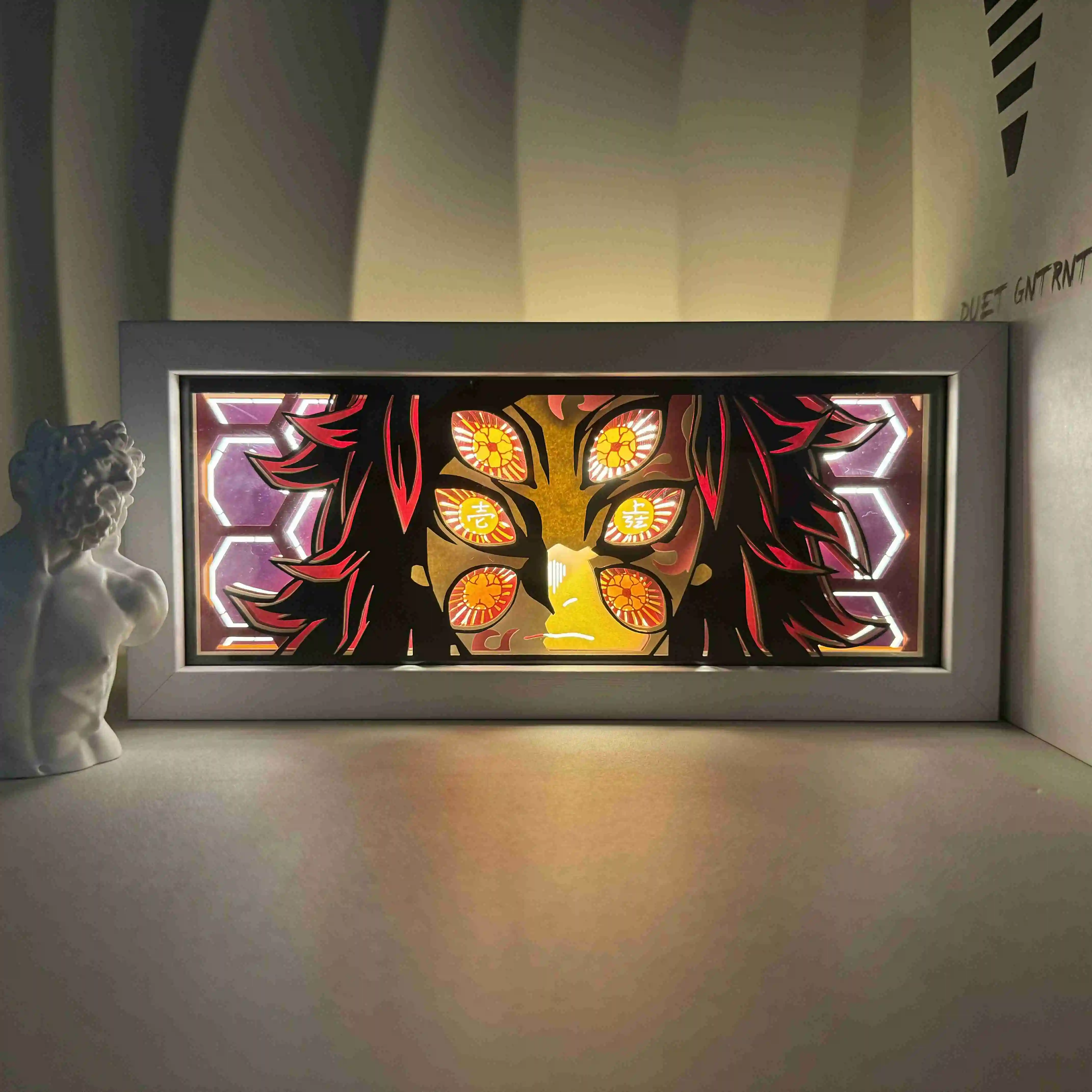 Demon Slayer Series cool atmosphere night light remote control color light box photo frame paper-cut light