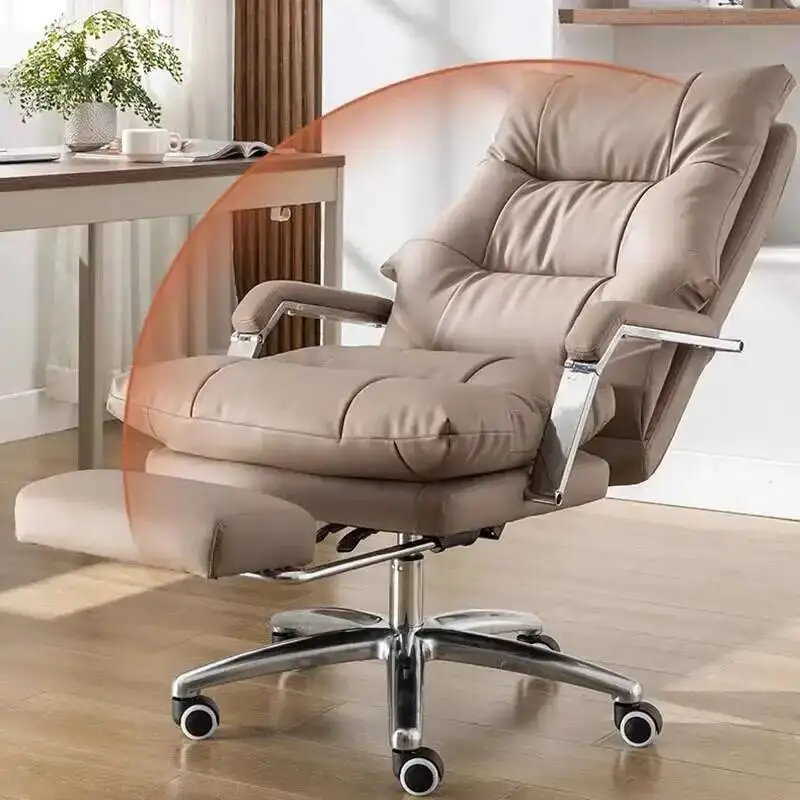 

Light Luxury Office Chair Leather Sofa Computer Swivel Study Executive Mobiles Reading Silla Oficina Roman Furniture