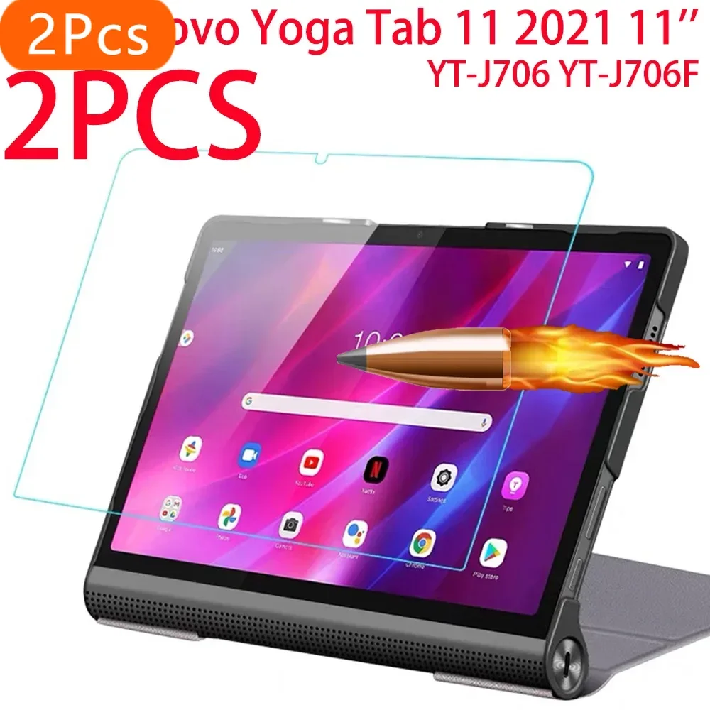 2Pcs 9H Tempered Glass For Lenovo Yoga Tab 11 YT-J706F 11inch 2021 Tablet Screen Protector Protective Film Glass Guard YT-J706