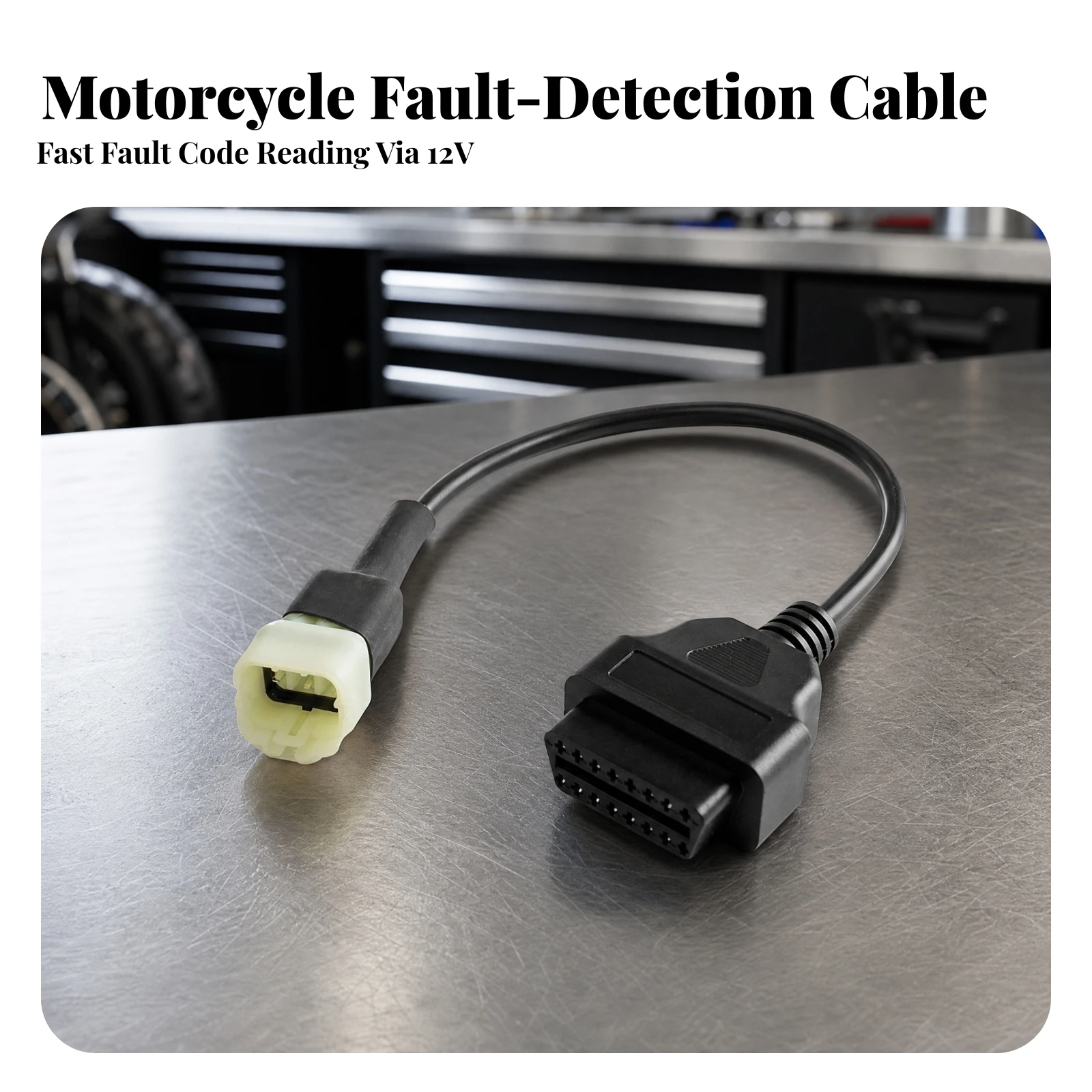 Motorcycle OBD Diagnostic Cable Cost-Effective OBD II to KTM-Style 6-Pin Adapter Cable KTM-Style Motorcycle Diagnostic Adapter