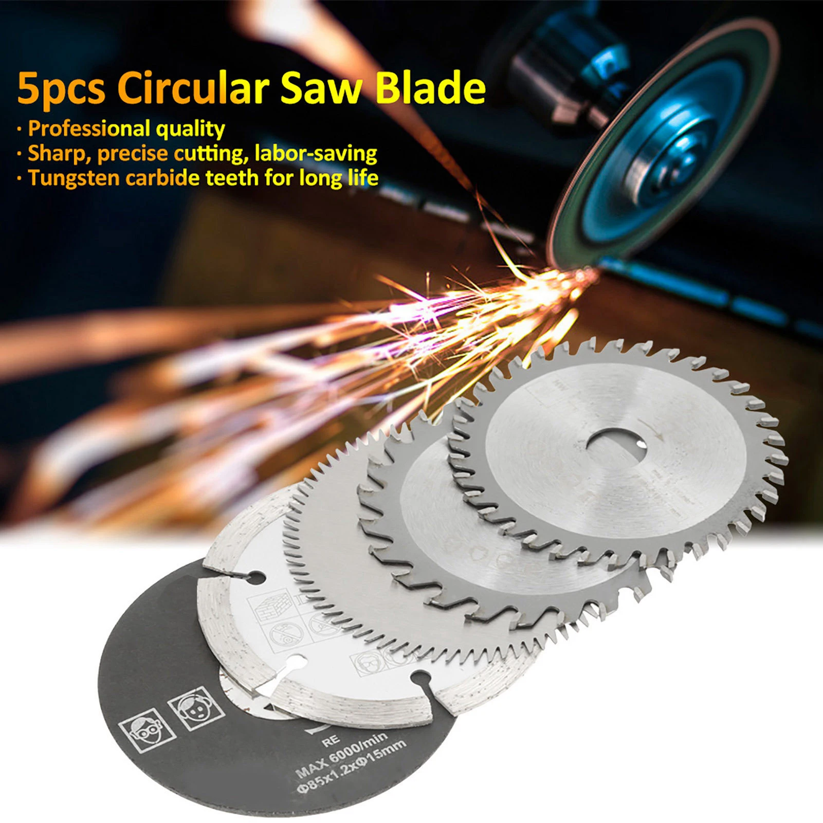 Circular Saw Blade Saw Cutting Blade Cutting Disc 85mm Inner Diameter 15mm Mini Carbide Circular Saw Blade for Cutting Tool