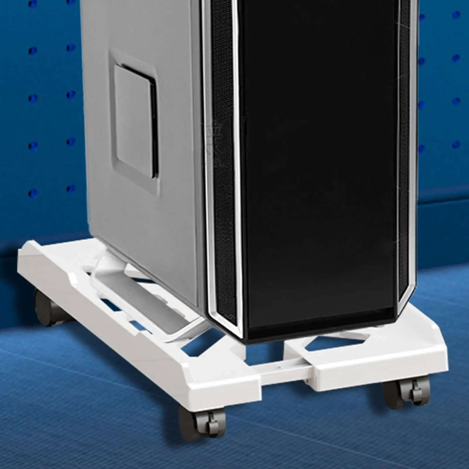 Computer Tower Stand Adjustable Mobile CPU Stand Gaming PC Case With 4 Caster Wheels Most For Most PC Computer Under Desk Holder