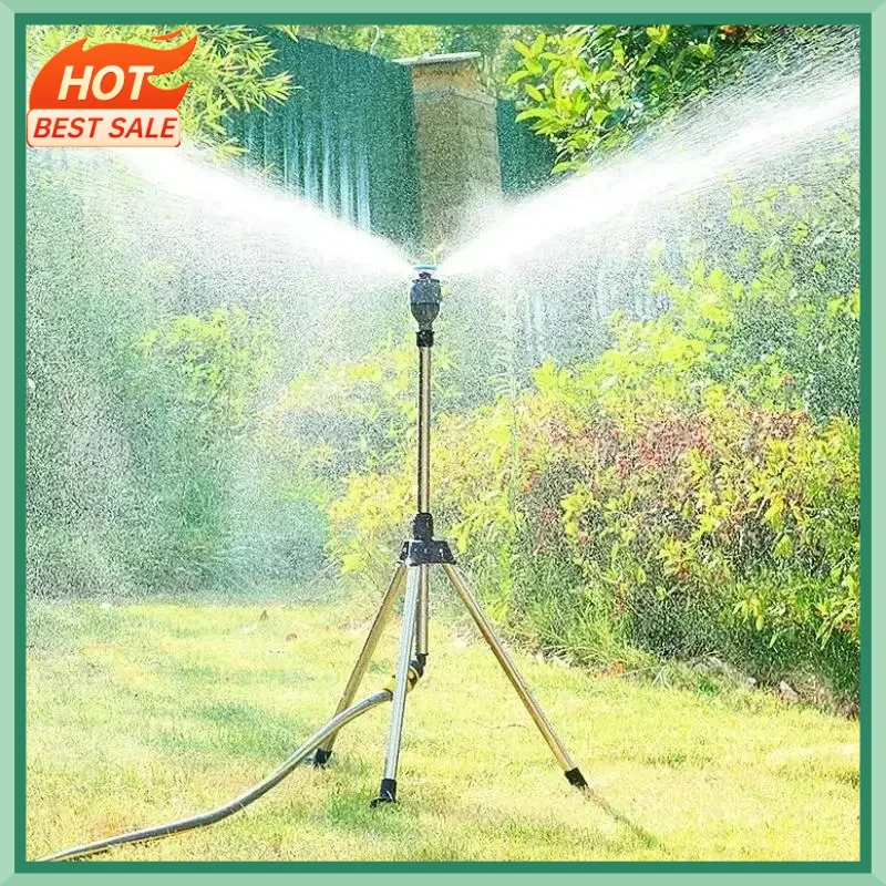 Stainless Steel Tripod 360° Rotating Automatic Garden Sprinkler Lawn Irrigation Water Jet Tool Set