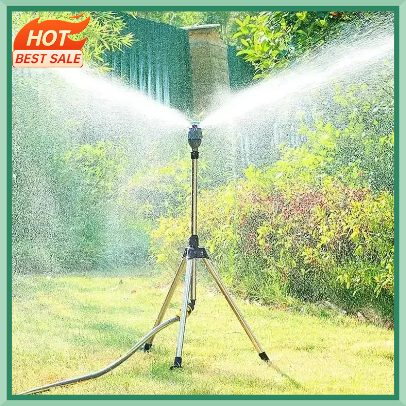  Stainless Steel Tripod 360° Rotating Automatic Garden Sprinkler Lawn Irrigation Water Jet Tool Set 