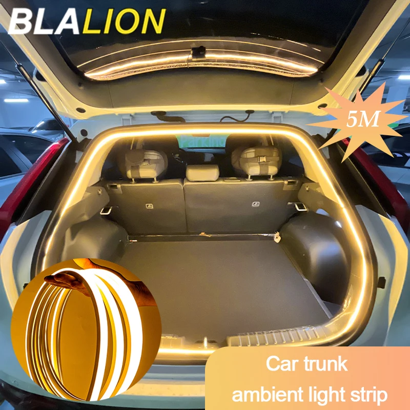 BLALION Flexible LED Strip Car Trunk Light  5M Modified Ambient Lighting Atmosphere Light Waterproof Decorative Lamp Universal