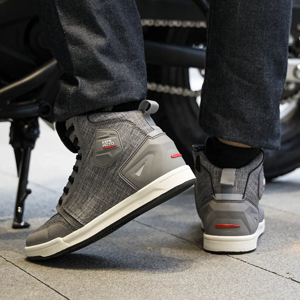 KEMIMOTO Motorrad-Reitstiefel für Herren, Sommer-Pendlerschuhe, Turnschuhe, rutschfester Schutz, atmungsaktiv, lässige Reitausrüstung – Detail 17