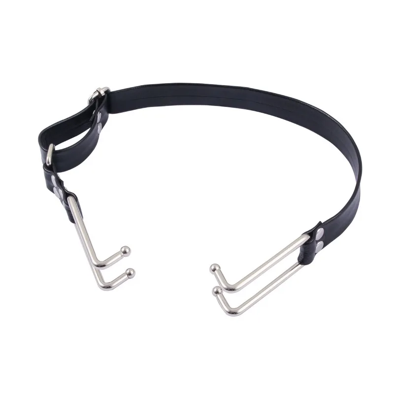 Black PU Leather Nose Hook Collar Adjustable BDSM Bondage Restraint for Couples SM Play Role Play and Submission Training