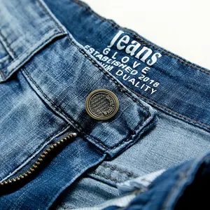 Men's Stretch denim shorts, short and straight jeans, dark blue, fashion design, summer, 2023 8 Main Sales Men's Bermuda Jeans - №3