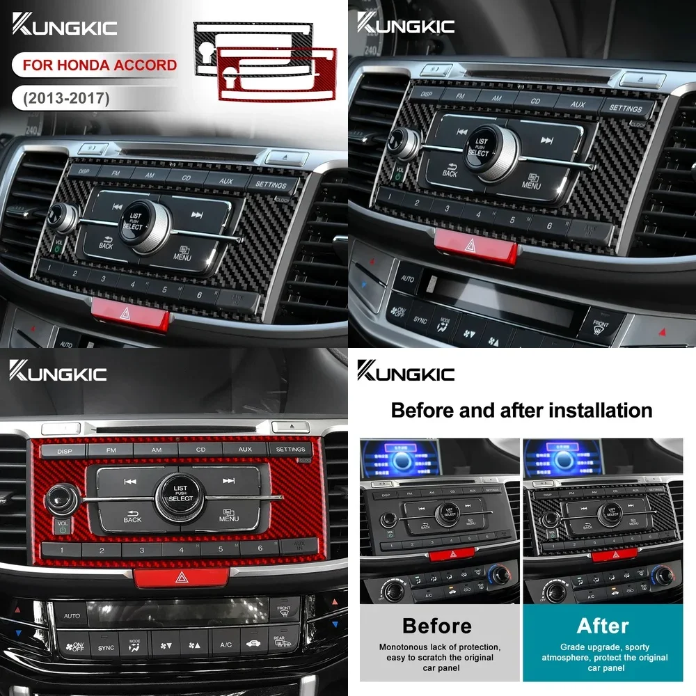 

Car Central CD Frame Real Soft Carbon Fiber Sticker for Honda Accord 2013 2014 2015 2016 2017 Interior Trim Accessories