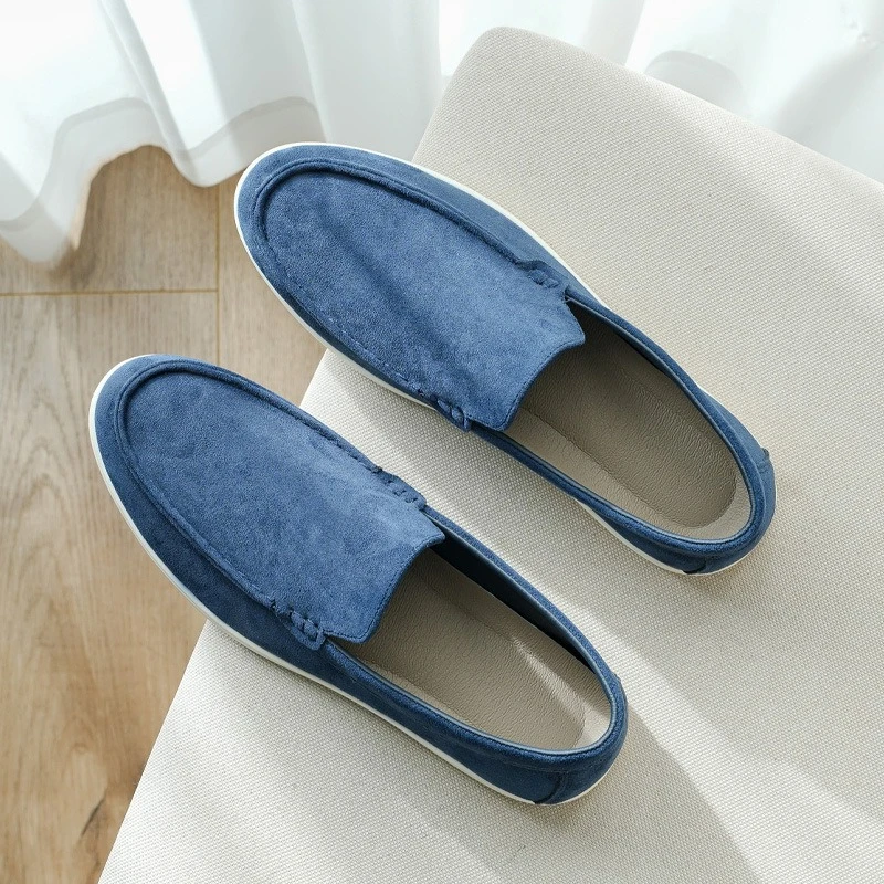 

Мужские комфортные лоферы для вождения из мягкой замши, нескользящие, для дальних поездок, повседневные прогулочные туфли