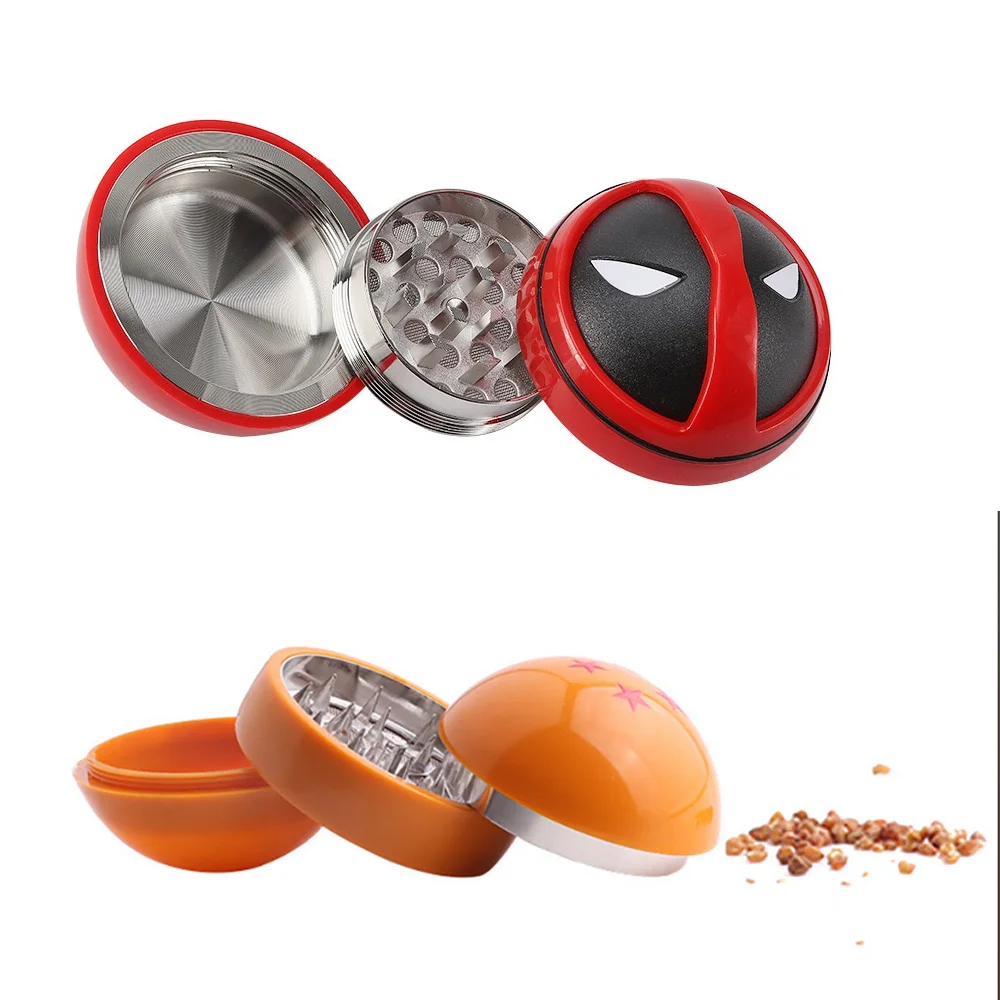 Molinillo de especias y tabaco de Metal Cyberpunk, trituradora de hierbas de 3 capas, accesorios para cigarrillos Muller de hierbas ahumadas de 50mm con caja de regalo