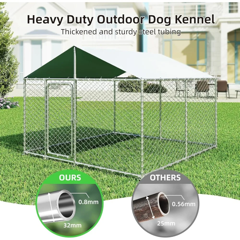 Heavy Duty Outdoor Dog Kennel 93x93IN Waterproof Cover Security Lock Enclosure for Large Dogs