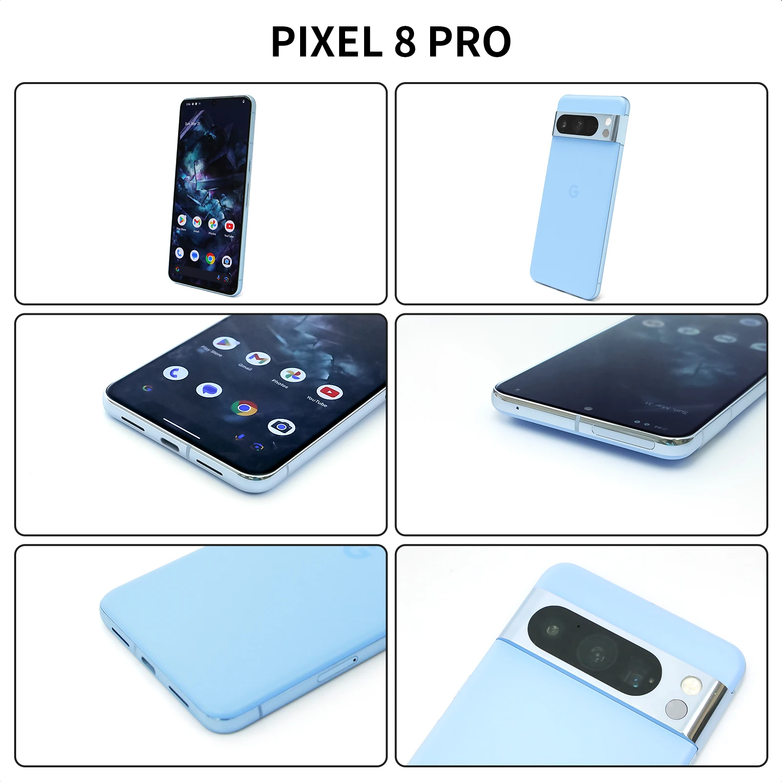 نسخة جوجل بيكسل عالمية ، مقاومة للغبار والماء ، كاميرات 50 ميجا بكسل ، 5G ، 12GB + GB ، Google Tensor G3 ، NFC ، Android 14 ، IP68