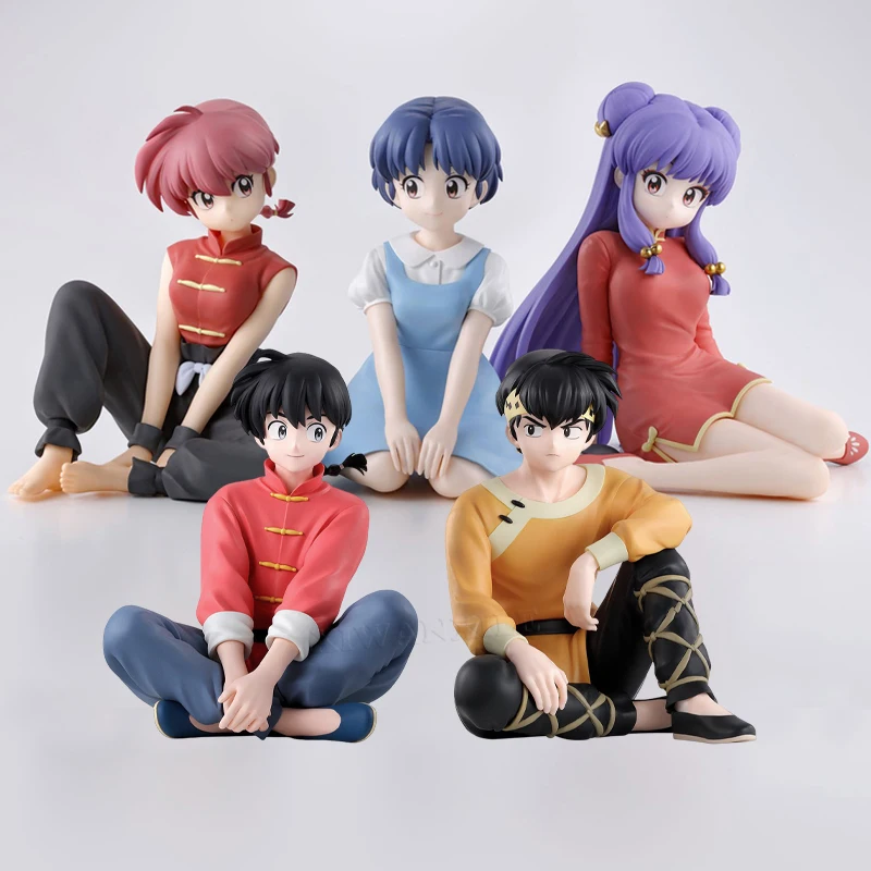 Ranma 1/2 tiempo de relajación Saotome Ranma figura de Anime Tendou Akane figura de acción champú/Ryoga Hibiki muñeca coleccionable en miniatura juguetes regalo