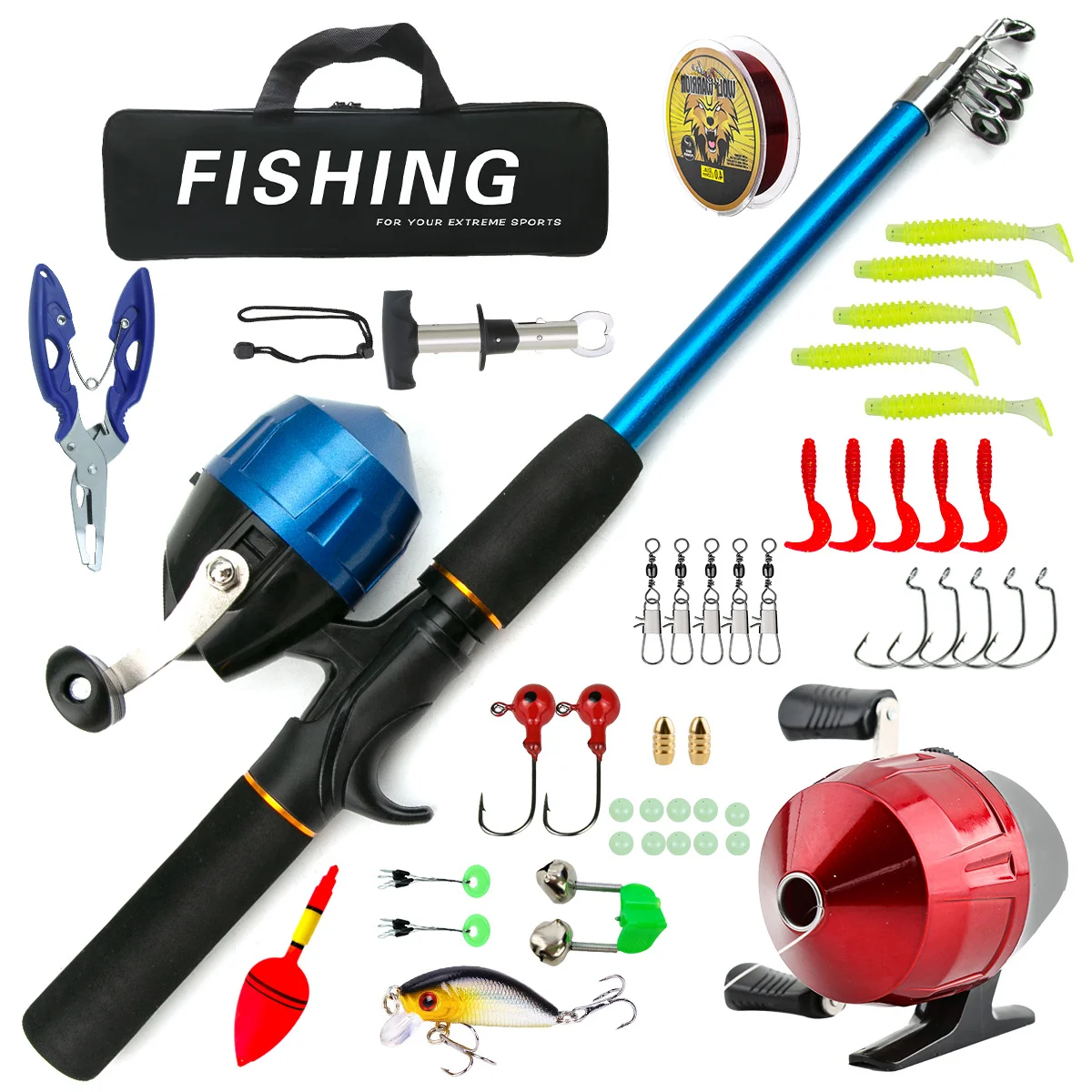 

Children's sea rod set, telescopic road fishing rod, portable road fishing rod, long-distance throwing fishing rod, complete set