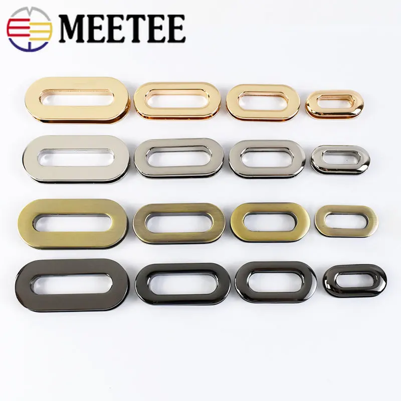 Meetee 4/10/20Pcs Metal Eyelet Screw Buckles 18/25/32/38mm O Ring Bags Strap Chain Belt Clasp DIY Sewing Hardware Accessories