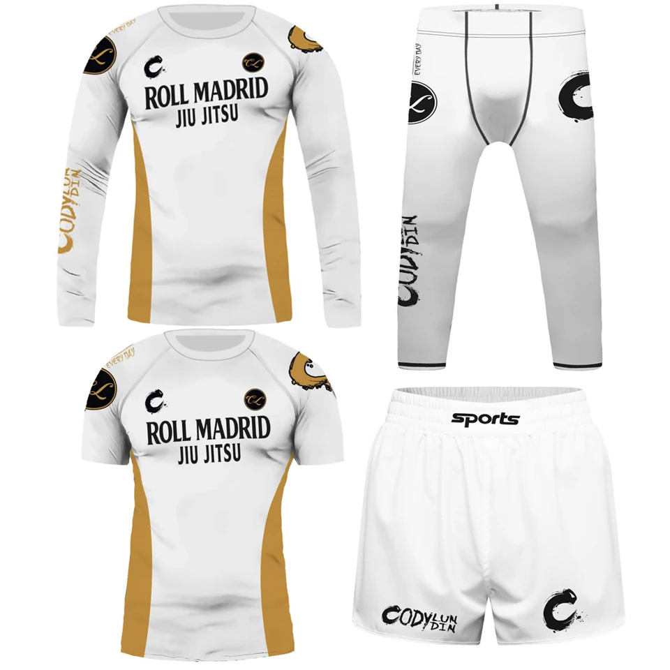 New Kid's Boxing Kimono Jiu Jitsu Mma T-shirt+Pants Sets Sport Muay Thai Shorts Bjj Rashguard Boy Gym Clothing Boxeo Sportswear