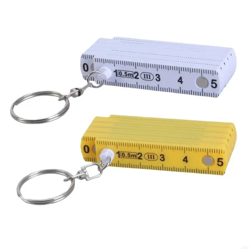 

203C Pocket Sized Folding Ruler Keychain Portable 10 Fold Rule Tool for DIY Projects