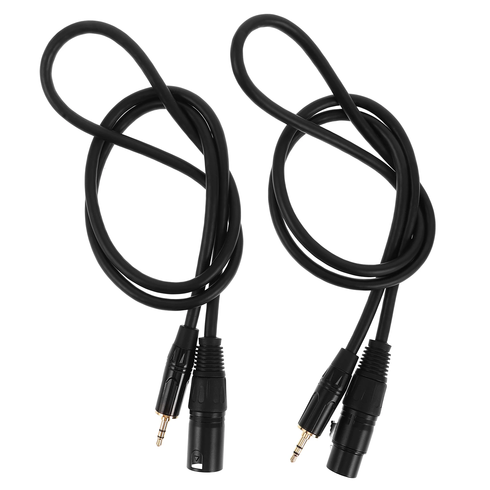 

2 Pcs to XLR Audio Cable 3.5mm Right Angle for Microphone Xlr Mic Cable Synthesizer Pedal Durable Copper Transmission
