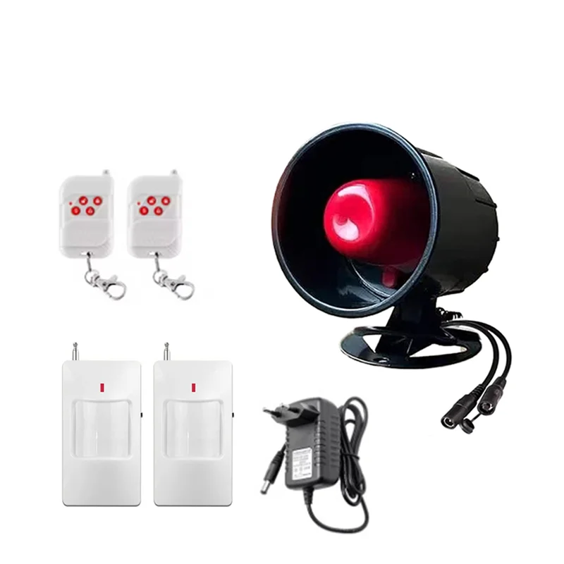 

-ABGQ Infrared Sensor 433Mhz Wireless Siren Alarm System For Home Security Burglar Alarm Long Range Easy Installation EU PLUG