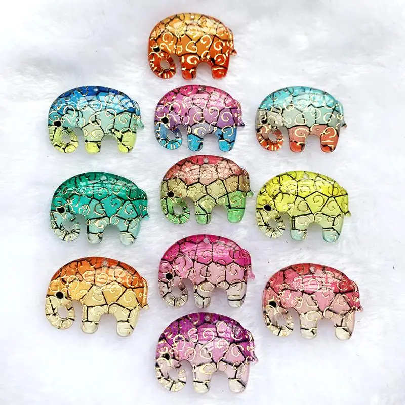

10pcs 33mm * 25MM elephant shaped single hole pendant indigenous accessories DIY Rhinestone flat back decoration