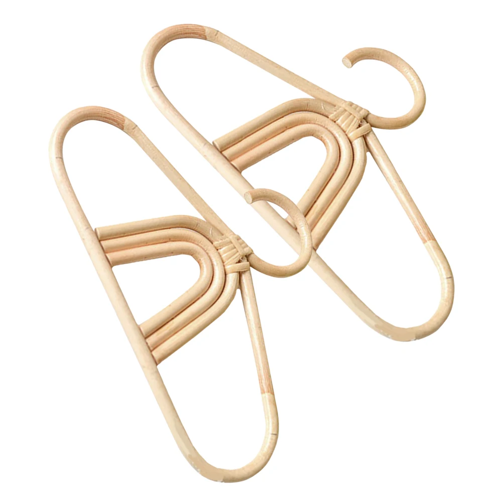 

2pcs Rattan Hangers Baby Clothes Hanger Natural Clothing Hanger Baby Closet Nursery Storage Dryer Organize