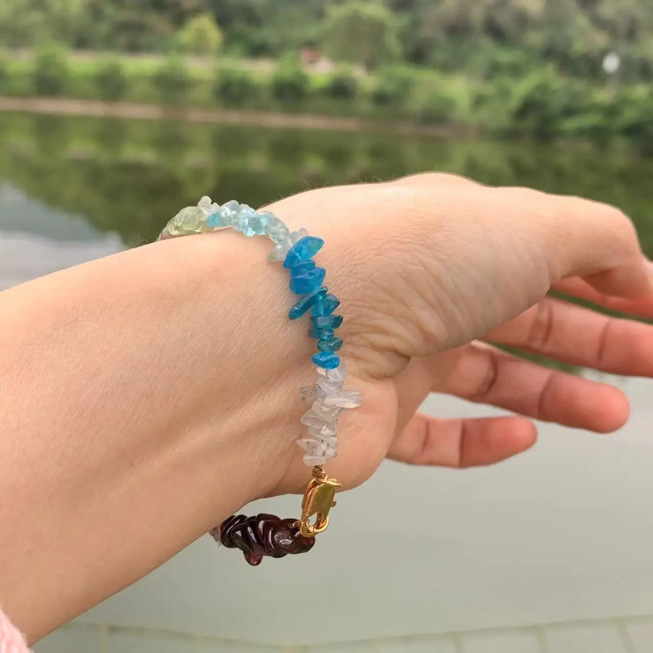 HEYYA STONE Natural Tourmaline Bracelet Energy Healing Fine Jewelry Stone Gemstone Classic Style Cure Yoga Relief