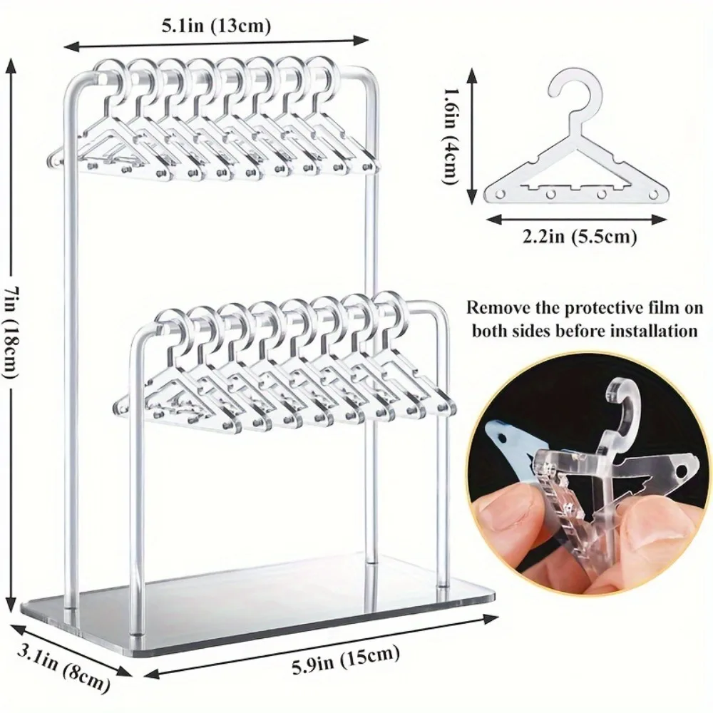 Jewelry Organizer 16pcs Hangers Shaped Jewelry Holder Detachable Acrylic Dangle Earrings Display Racks Transparent Stable