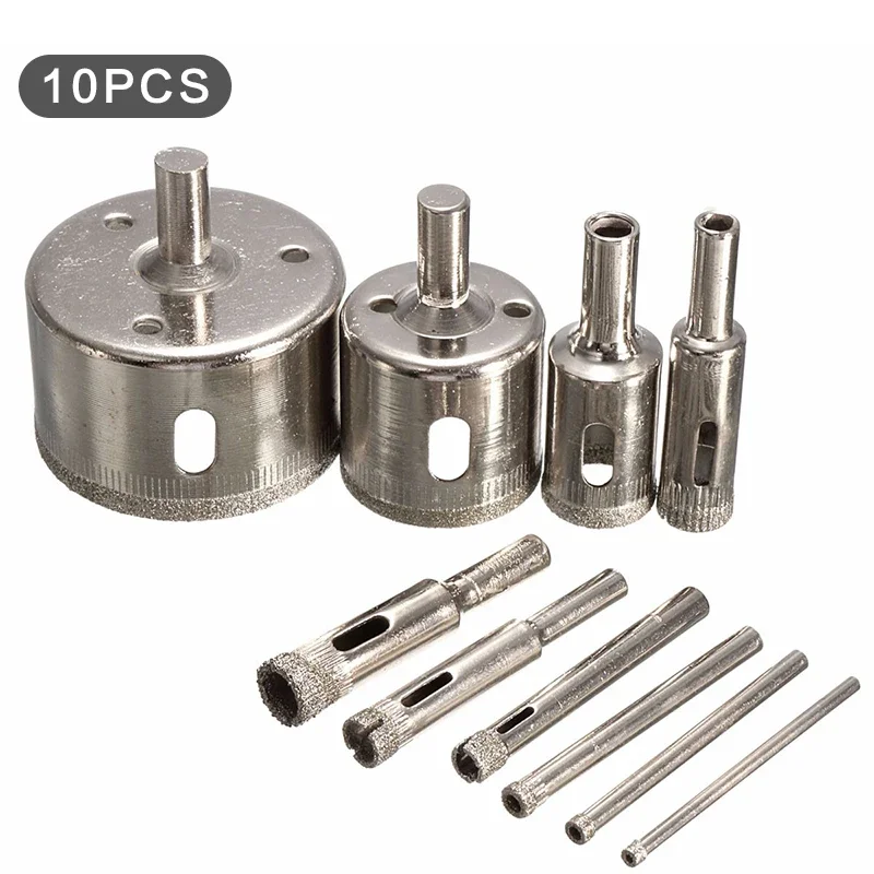 7-15pcs 3mm-50mm Diamond Coated Hss Drill Bit Set Tile Marble Glass Ceramic Hole Saw open Drilling Bits Diamond Core Bit