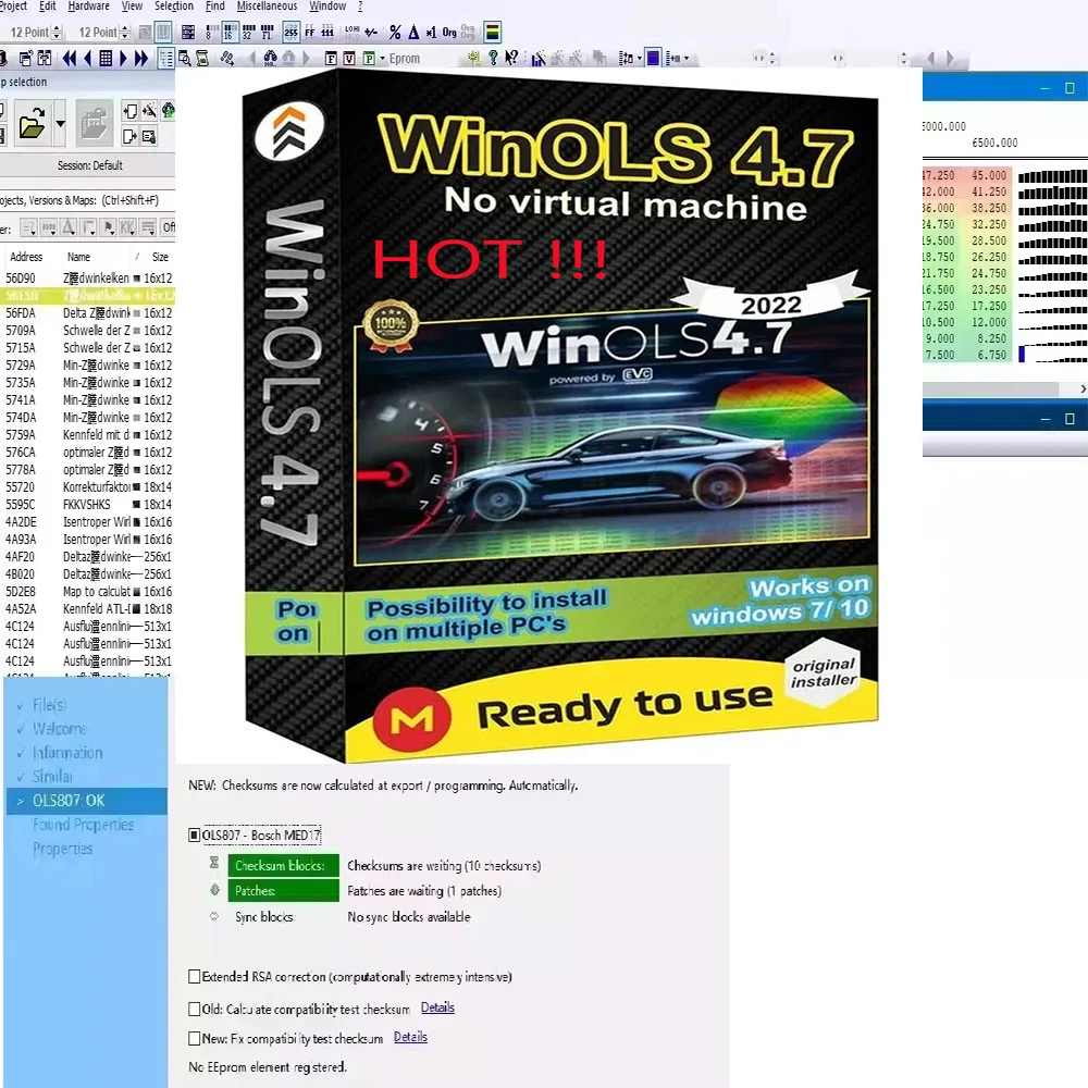 

WinOLS 4.7 With Plugins OBD2 Scanner Car Maintenance Tools +2021 Damos + ECM TITANIUM 1.61+ Immo Service Tool V1.2 All Data Soft