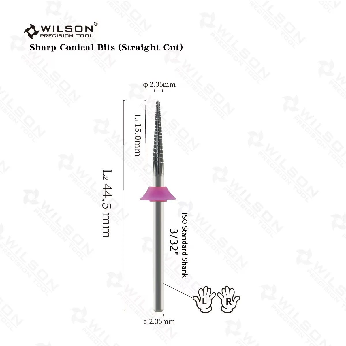 WILSON Sharp Conical Bits (Straight&Cross Cut)-Tools Nails Cutters for manicure Drill Bits nails accessories remove cuticle